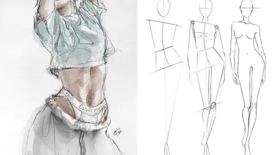 Viewing Deck Blog 60 Fashion sketch of a torso with detailed clothing and body form outlines, showcasing design and anatomy concepts. | Sky Rye Design Fashion sketch of a torso with detailed clothing and body form outlines, showcasing design and anatomy concepts.