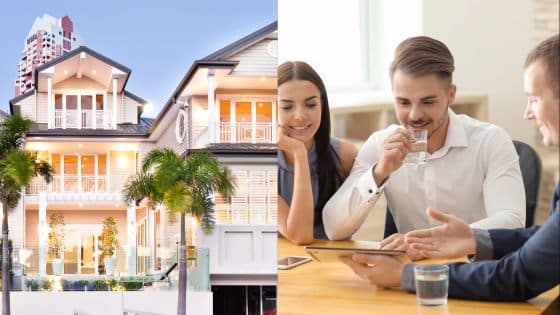 Viewing Deck Blog-9 Elegant modern house with palm trees and business meeting in the office, discussing real estate opportunities. | Sky Rye Design Elegant modern house with palm trees and business meeting in the office, discussing real estate opportunities.