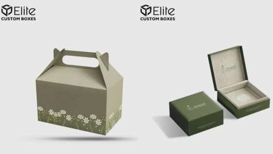 What is Custom Packaging Green custom boxes with floral design and open jewelry packaging, by Elite Custom Boxes. Perfect for gifts or products. | Sky Rye Design Green custom boxes with floral design and open jewelry packaging, by Elite Custom Boxes. Perfect for gifts or products.