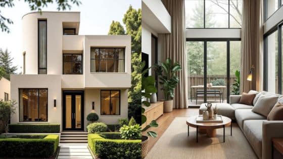 Why Raleigh Homes Need Slab Leak Detection More Than Ever Modern home exterior and stylish living room interior with large windows and greenery. | Sky Rye Design Modern home exterior and stylish living room interior with large windows and greenery.