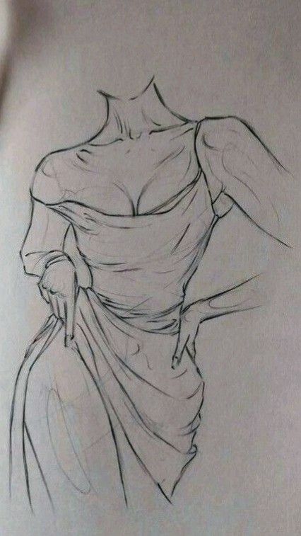 a312e824f96eb09e3a97737955eb705c 1 Sketch of headless figure in elegant draped gown, showcasing detailed fabric folds and graceful pose. | Sky Rye Design Sketch of headless figure in elegant draped gown, showcasing detailed fabric folds and graceful pose.