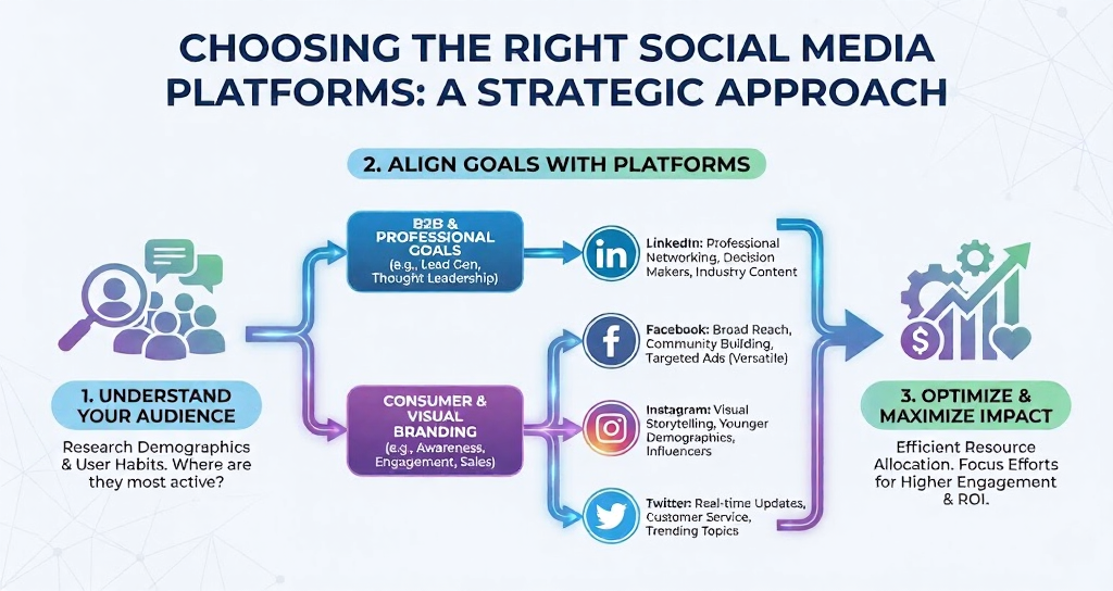 unnamed 91 Infographic: Choosing social media platforms—align audience and goals with LinkedIn, Facebook, Instagram, Twitter to optimize engagement and ROI. | Sky Rye Design Infographic: Choosing social media platforms—align audience and goals with LinkedIn, Facebook, Instagram, Twitter to optimize engagement and ROI.