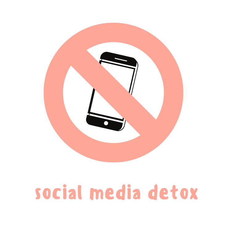 No smartphone symbol with Social Media Detox text, promoting digital detox and mindfulness.