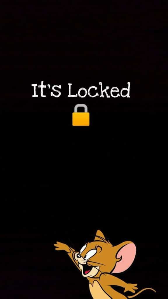 Animated mouse pointing at It's Locked text with a lock emoji on a black background.