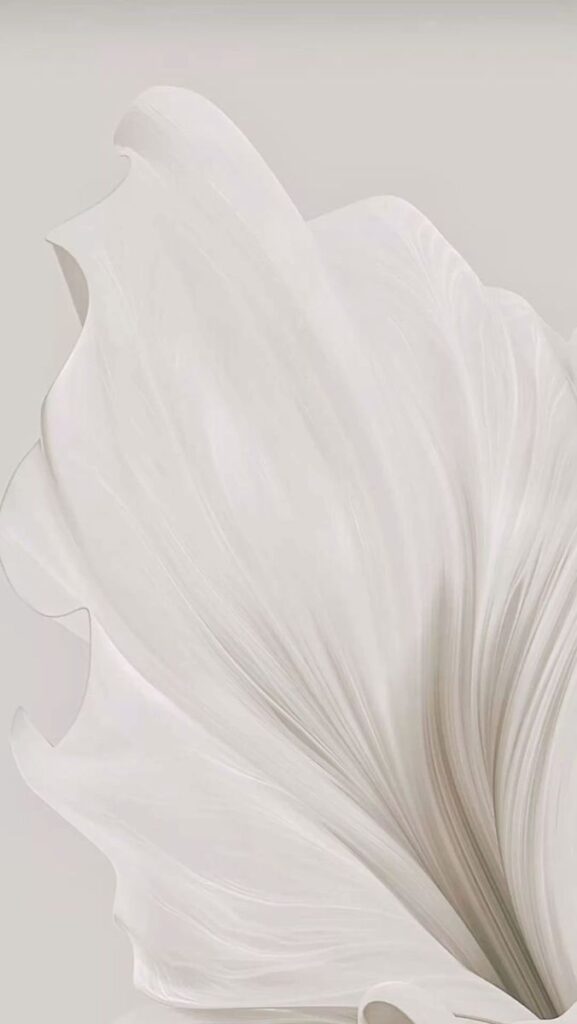 Abstract white flowing fabric-like texture on a light background. iphone wallpaper simple