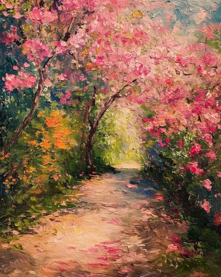 20bcce3e-f7eb-4eaf-882d-f84eccfe9205 Beautiful path lined with vibrant flowers and trees under a clear sky, showcasing nature's colorful artistry. | Sky Rye Design Beautiful path lined with vibrant flowers and trees under a clear sky, showcasing nature's colorful artistry.