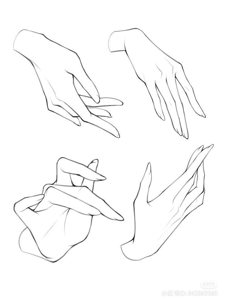 3de078f6-00fc-4a45-8a59-29936cee5be7 Illustration of four artistic hand sketches showing different graceful positions, ideal for drawing references. | Sky Rye Design Illustration of four artistic hand sketches showing different graceful positions, ideal for drawing references.