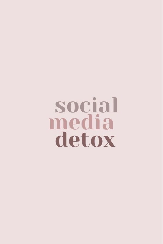 Social Media Detox Text on Pink Background