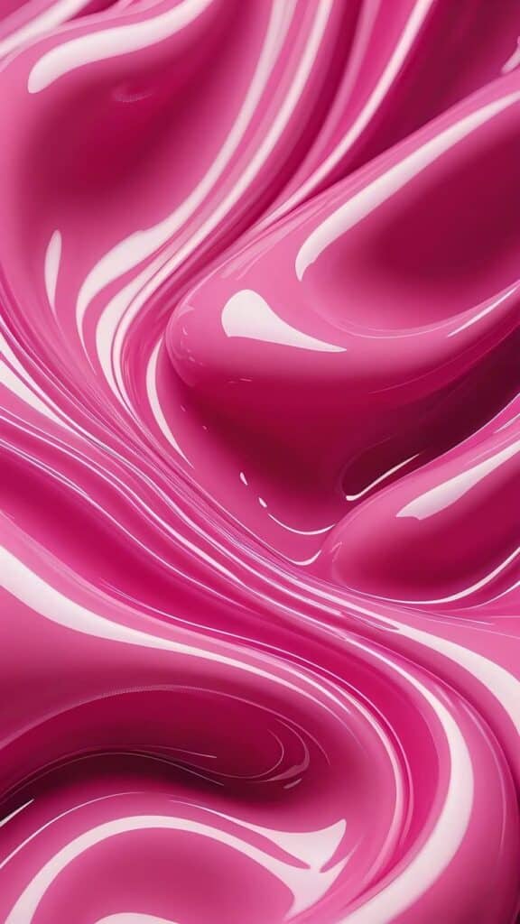 Pink abstract fluid pattern with glossy swirls, creating a vibrant, modern art design.