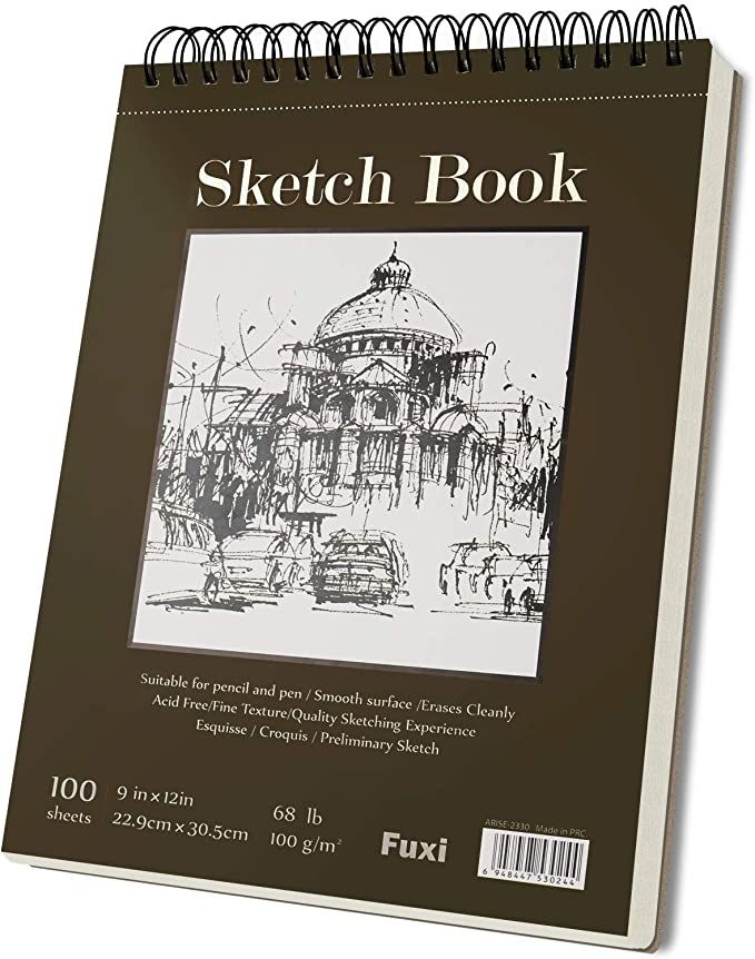 7cb67561-b310-406d-924e-2b3ea9c320d7 Spiral-bound sketch book with architectural drawing on cover, 100 sheets, 9x12 inches, ideal for pencil and pen use. | Sky Rye Design Spiral-bound sketch book with architectural drawing on cover, 100 sheets, 9x12 inches, ideal for pencil and pen use.