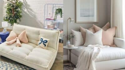 Modern living room with cozy sofas, decorative pillows, and stylish décor in a bright, inviting space.