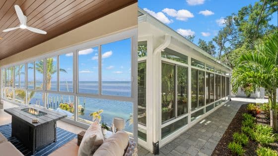 The Rise of Personalized Home Retreats Why Homeowners Are Investing in Custom Sunrooms Contemporary sunroom with large windows offers stunning waterfront views and lush greenery, perfect for relaxation. | Sky Rye Design Contemporary sunroom with large windows offers stunning waterfront views and lush greenery, perfect for relaxation.