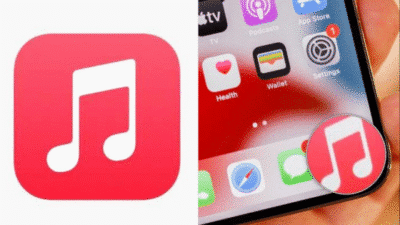 Music app icon displayed on smartphone screen, highlighting digital music application interface and design.
