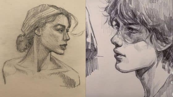 Viewing Deck Blog - 2025-05-05T163850691 Side profile pencil sketches of a woman and a man, showcasing detailed shading and artistic style. | Sky Rye Design Side profile pencil sketches of a woman and a man, showcasing detailed shading and artistic style.