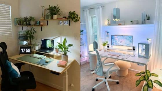 Viewing Deck Blog - 2025-05-14T194934203 Modern home office setups with plants, stylish desks, and tech gadgets in cozy, well-lit rooms. | Sky Rye Design Modern home office setups with plants, stylish desks, and tech gadgets in cozy, well-lit rooms.