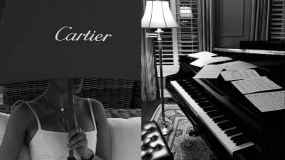 Viewing Deck Blog 36 Person holding a Cartier umbrella beside a grand piano with sheet music. Elegant and sophisticated ambiance. | Sky Rye Design Person holding a Cartier umbrella beside a grand piano with sheet music. Elegant and sophisticated ambiance.