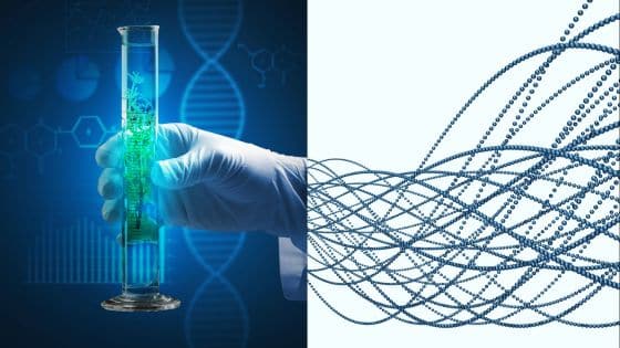 Viewing Deck Blog 39 Lab hand with test tube, DNA helix, and digital network lines in a science and technology concept mashup. | Sky Rye Design Lab hand with test tube, DNA helix, and digital network lines in a science and technology concept mashup.