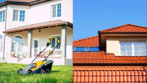 Viewing Deck Blog 5 Lawnmower on grass in front of a modern house; red tiled roof under blue sky. | Sky Rye Design Lawnmower on grass in front of a modern house; red tiled roof under blue sky.