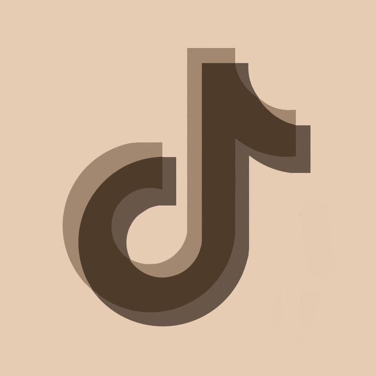 Dark brown TikTok logo on a beige background, symbolizing the popular social media platform.