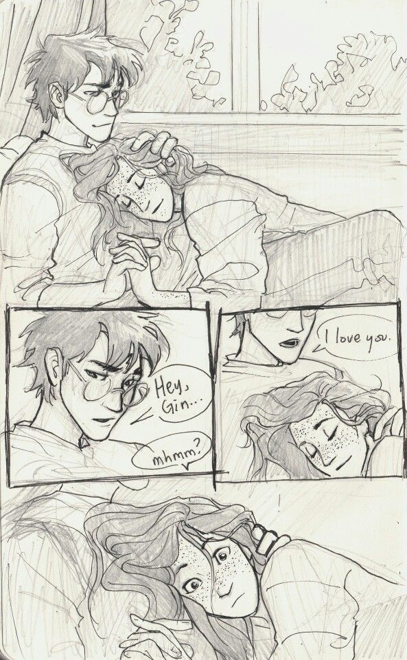 A sweet sketch of a couple sharing a tender moment, with one saying I love you as the other listens quietly.