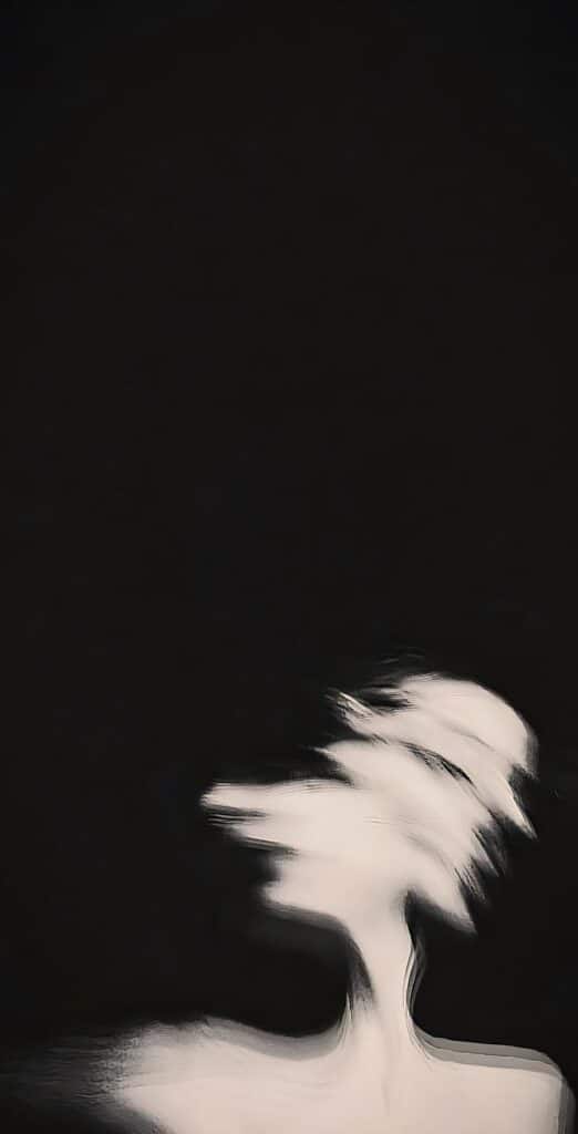 b8c8831a6b74ffac8efc59308149597c Abstract blurred silhouette of a person against a dark background. | Sky Rye Design Abstract blurred silhouette of a person against a dark background.
