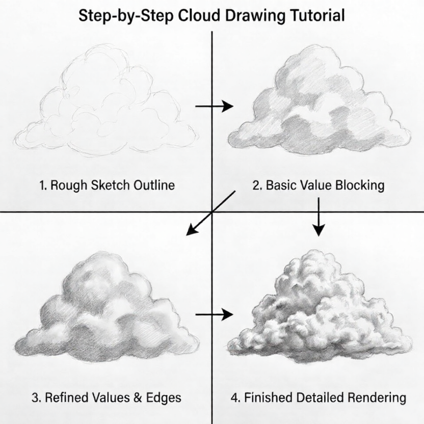 Cloud Drawing: How to Draw Realistic Clouds
