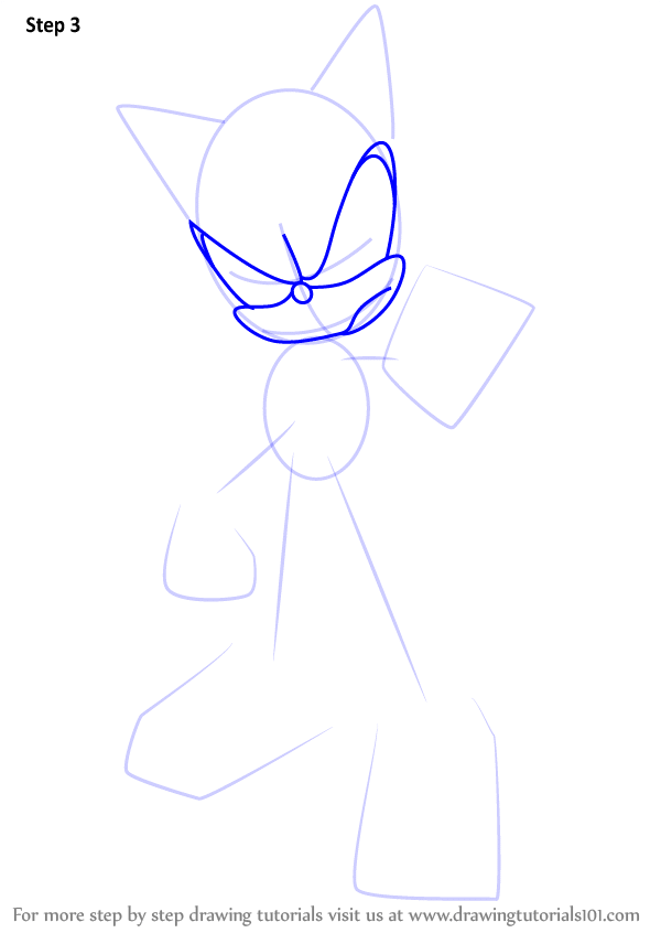 Step-by-step guide for drawing a cartoon character sketch with basic outlines and facial features.