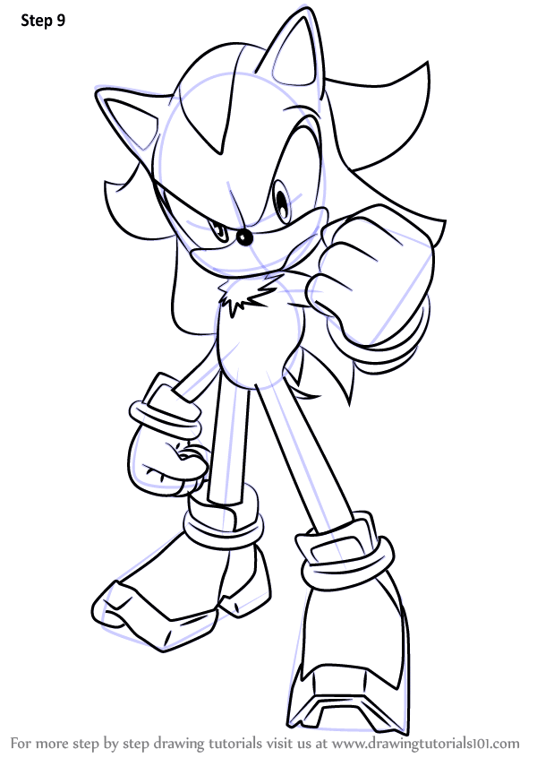 Sketch of a cartoon hedgehog character with a raised fist, showcasing determination and strength.