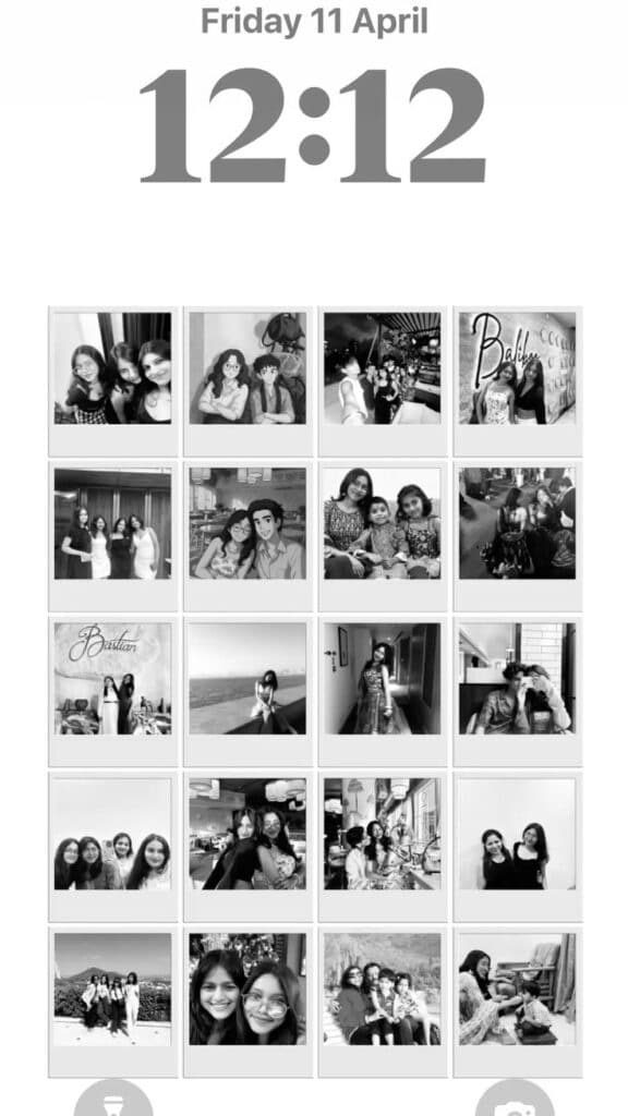 Collage of memorable moments with friends and family displayed on a digital device, timestamped April 11, 12:12.