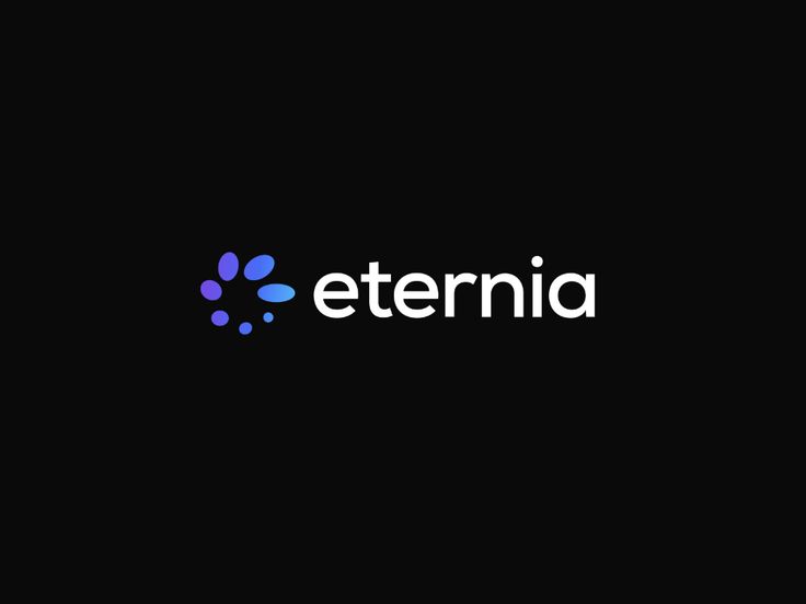 Logo of Eternia with purple icon on black background, featuring modern sans-serif typography.