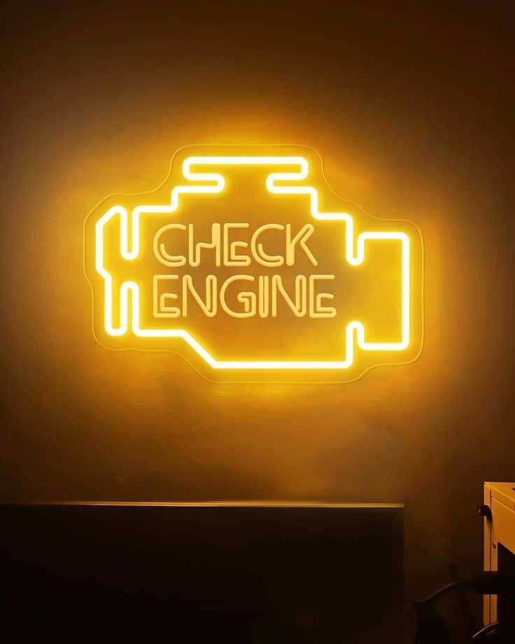 16_11inch Check Engine Neon Signs Car LED Light Garage Motor Vehicle Auto Repair | Sky Rye Design