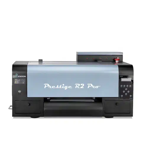 Prestige R2 Pro printer for high-quality direct-to-film printing on garments and textiles.