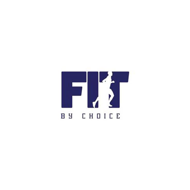 Fit By Choice logo with silhouette of running person, emphasizing fitness and health lifestyle choices.