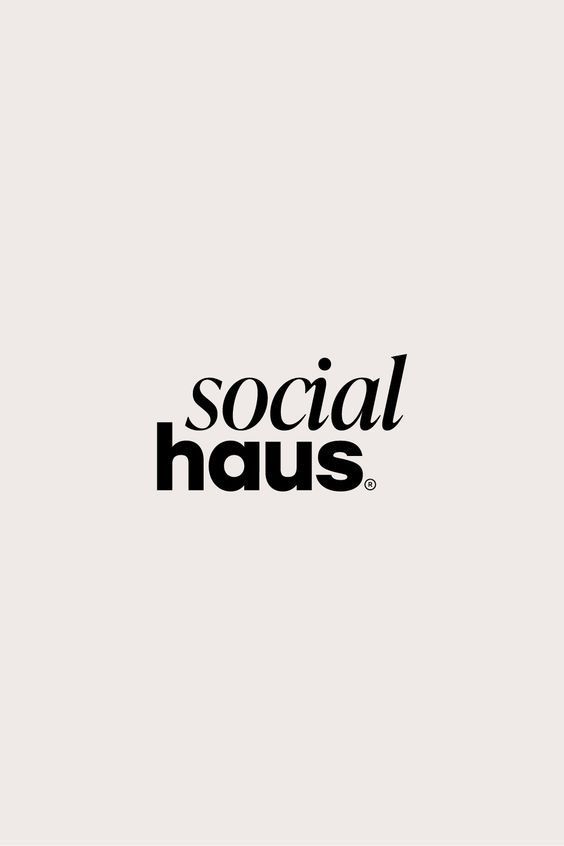 Logo with the text social haus on a light background, featuring minimalist and modern design elements.