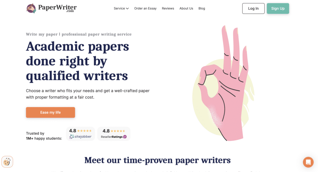 PaperWriter review 1 PaperWriter service homepage offering academic papers by qualified writers, trusted by over 1 million students. | Sky Rye Design PaperWriter service homepage offering academic papers by qualified writers, trusted by over 1 million students.