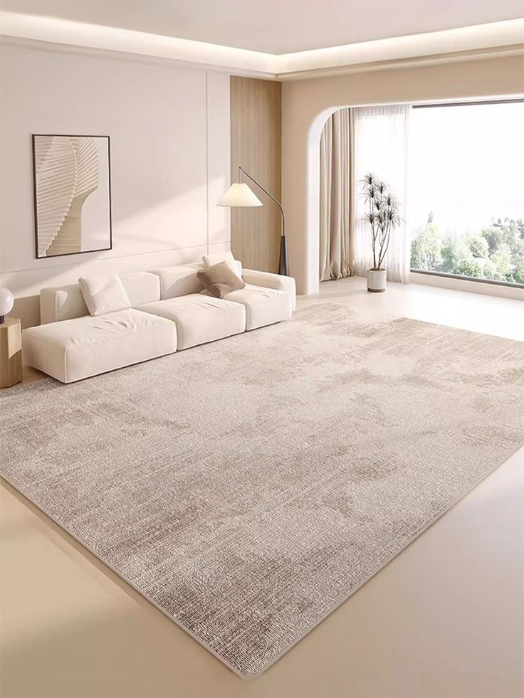 Tapis de salon crème grande taille luxe décoration de maison moderne facile à nettoyer pour | Sky Rye Design