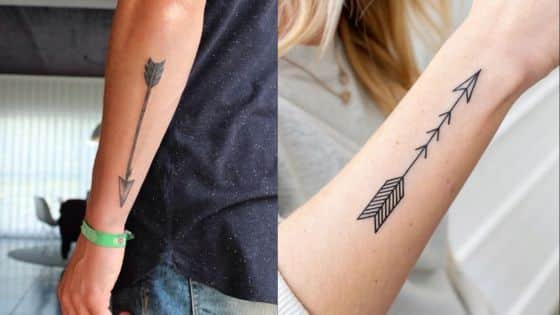 Viewing Deck Blog - 2025-06-03T192404854 Two forearm arrow tattoos, one on each person, showcasing unique designs in black ink. | Sky Rye Design Two forearm arrow tattoos, one on each person, showcasing unique designs in black ink.