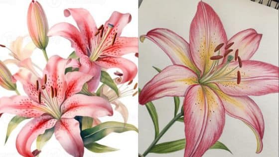 lily flower drawing | Sky Rye Design