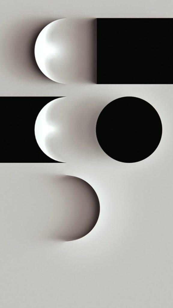 Abstract design with geometric shapes and shadows on a light background. Iphone Wallpaper