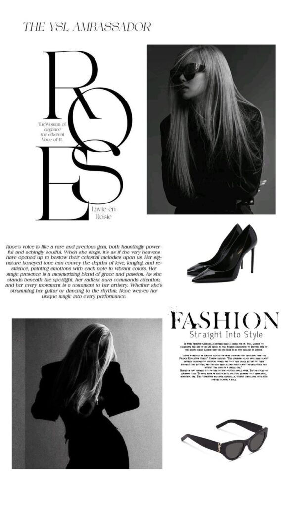 YSL Ambassador featuring stylish sunglasses, high heels, and elegant monochrome fashion photography for a chic look.