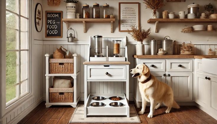 Barkitecture Bliss_ Designing Your Dream Farmhouse Dog Station with Roomfitters Modern Pet Feeding Station 🐶🏡 Kritter Kommunity | Sky Rye Design