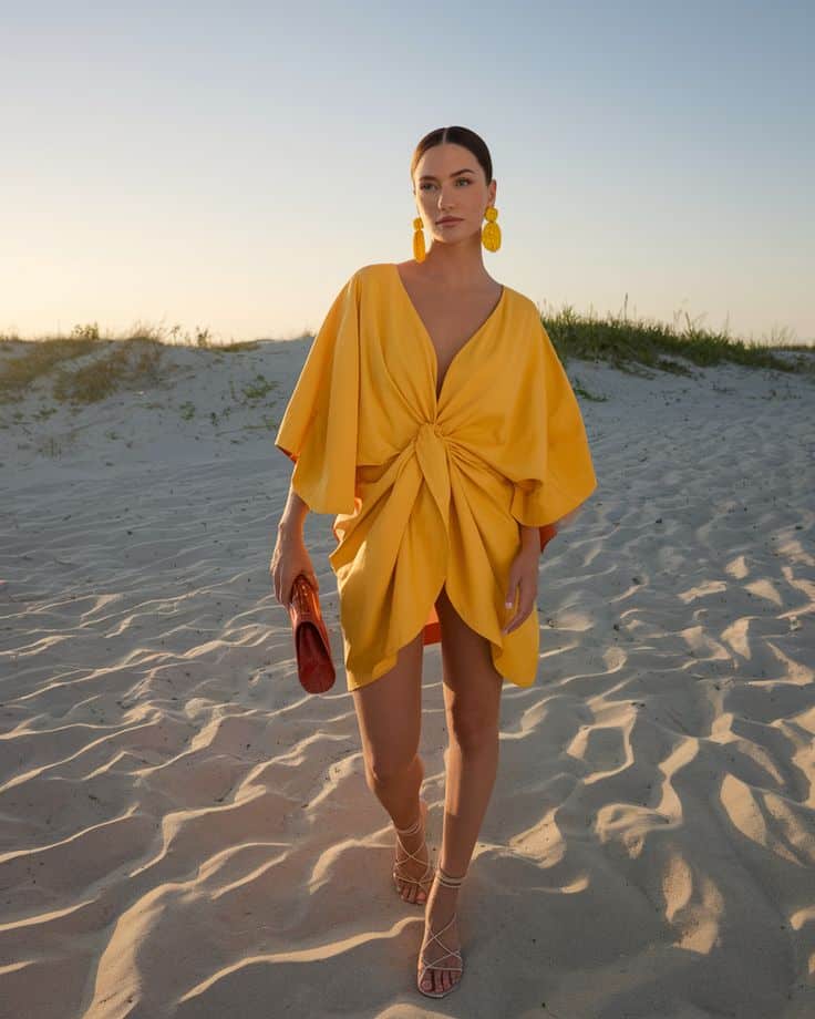 Bold Sunset in Mustard Draping | Sky Rye Design