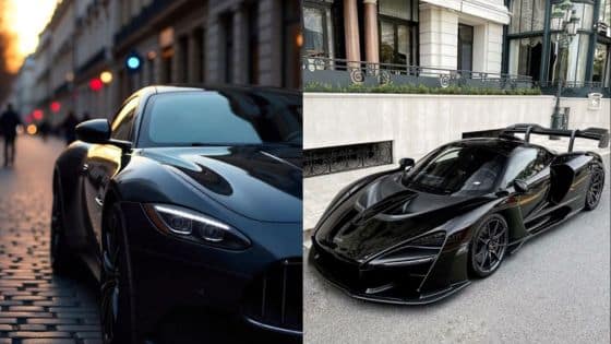 Interior Upgrades That Make Sports Car Feel Custom-Built Two sleek black sports cars parked on city streets, showcasing luxury design and performance. | Sky Rye Design Two sleek black sports cars parked on city streets, showcasing luxury design and performance.