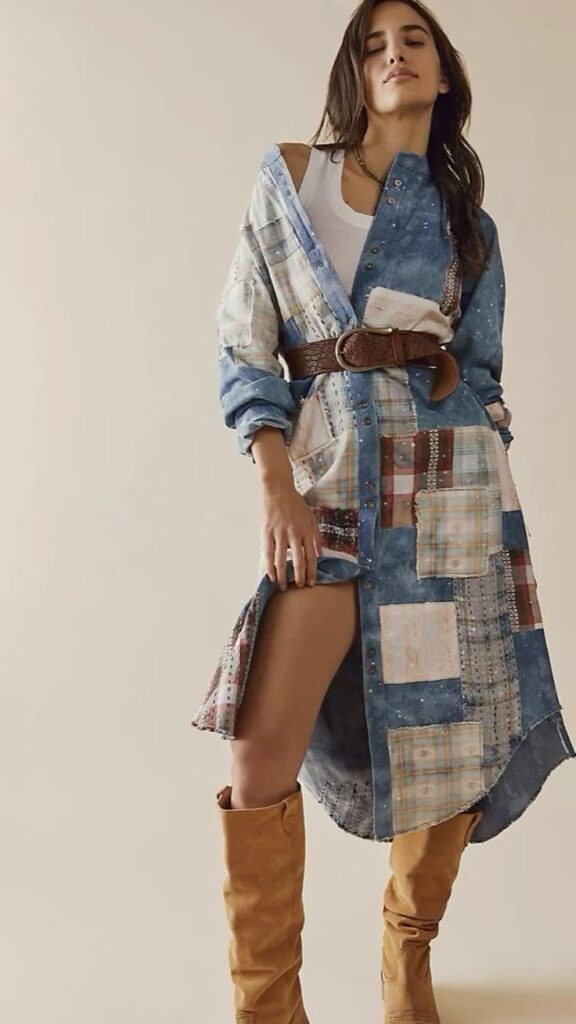 Love this Denim patchwork scrap dress 💖 | Sky Rye Design