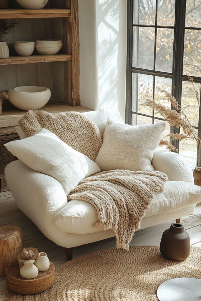 Minimalist Design_ - Cozy Corner 🤍 _ Facebook | Sky Rye Design