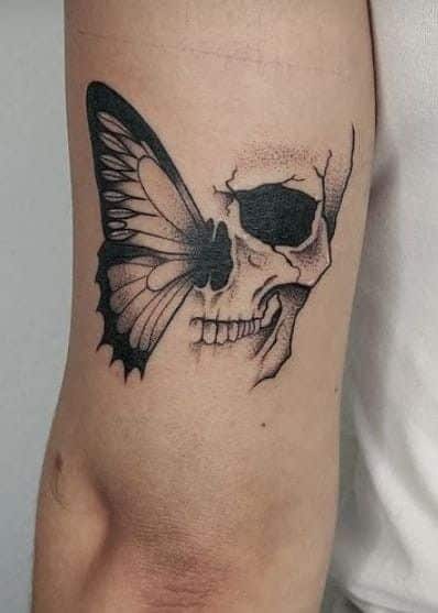Skull And Butterfly Tattoo 💀🦋 | Sky Rye Design