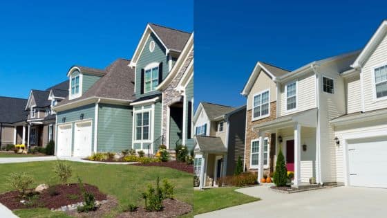 Viewing Deck Blog - 2025-07-31T025329217 Modern suburban houses with well-kept lawns under a clear blue sky. | Sky Rye Design Modern suburban houses with well-kept lawns under a clear blue sky.