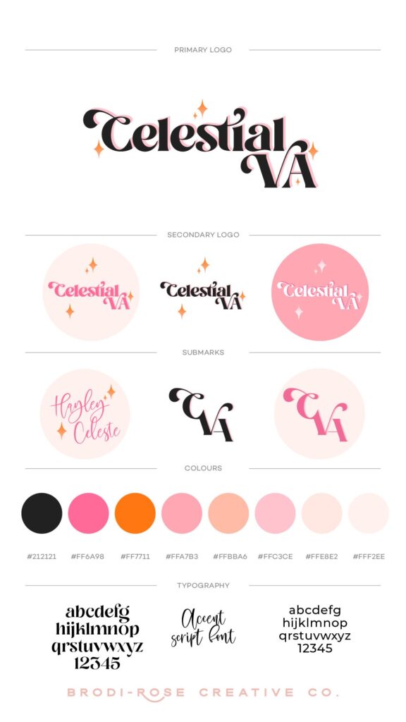 c0f0c3b1b9541db3692c3c518175a36d Celestial VA branding board with logos, color palette, and typography by Brodi-Rose Creative Co. | Sky Rye Design Celestial VA branding board with logos, color palette, and typography by Brodi-Rose Creative Co.