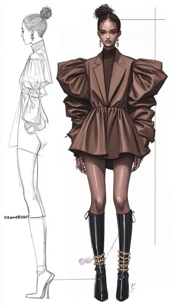 Современное модное вдохновение_ платья жакеты и оригинальные детали | Sky Rye Design