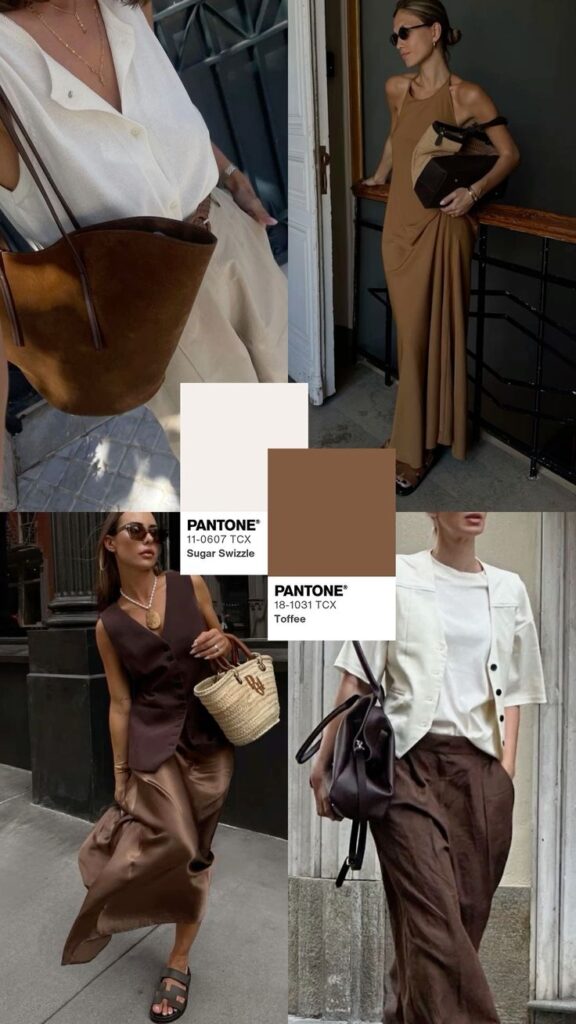 шоколад коричневый белый молочный цветовые сочетания в одежде | Sky Rye Design